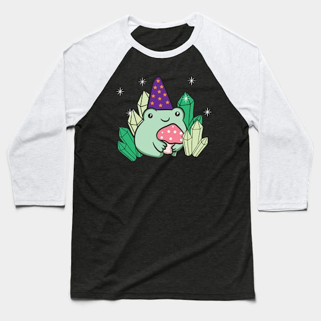 Cottagecore Aesthetic Kawaii Cute Frog Wizard Hat Baseball T-Shirt by Alex21